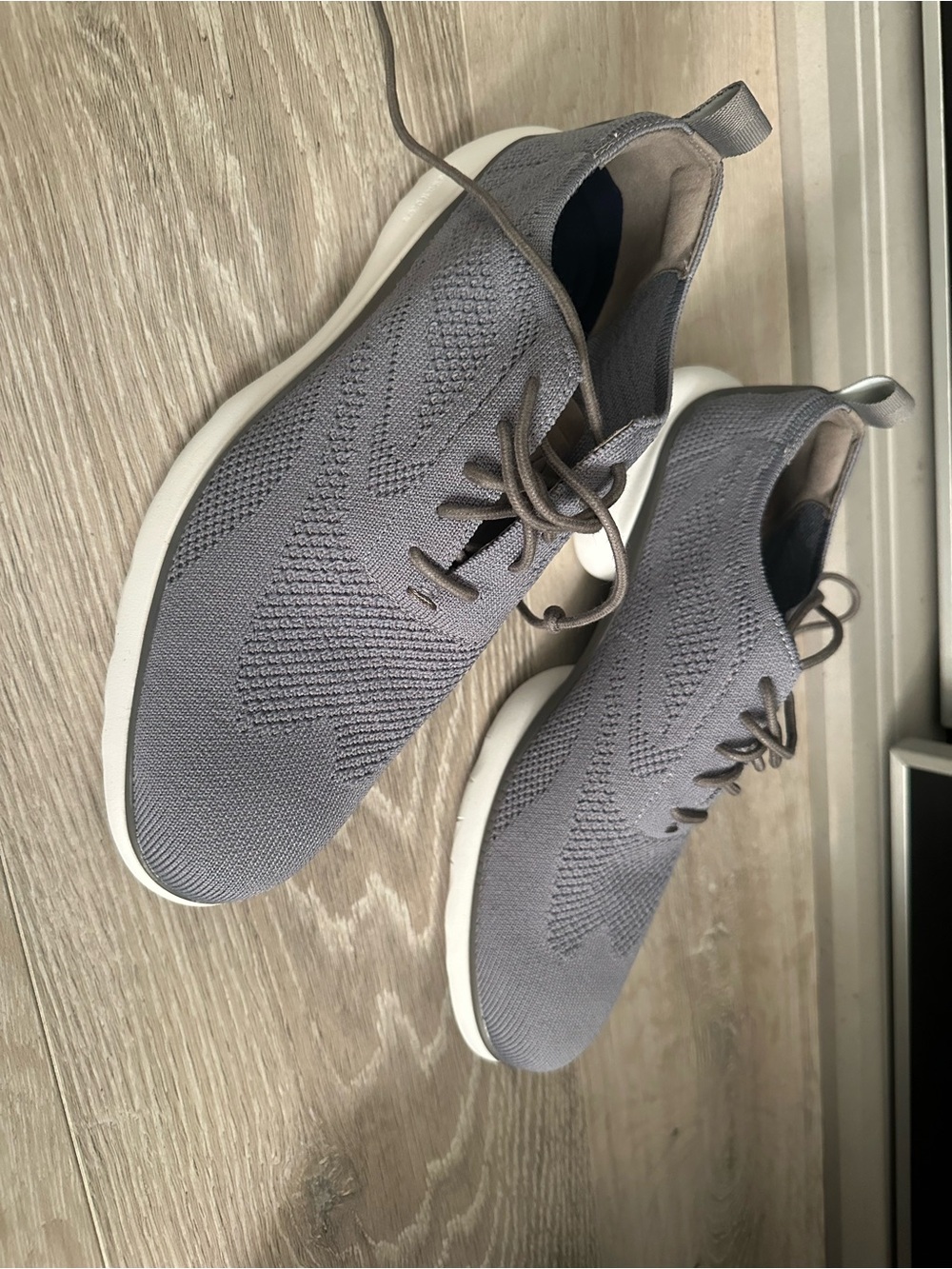 Men's Lightweight Knit Lace-Up Sneakers - Gray